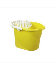 Mop Bucket & Strainer 15L – Yellow Cleaning Bucket with Cone Wringer | Made in UK