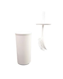 Fully Enclosed Toilet Brush Set – Rust-Free, Hygienic Cleaning, White
