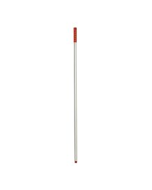 Hygiene Aluminium Threaded Handle Red Polypropylene Grip 1360x25mm