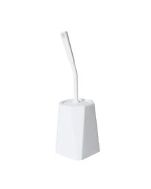White Toilet Brush Set with Domed Head & Enclosed Bowl – Durable & Hygienic