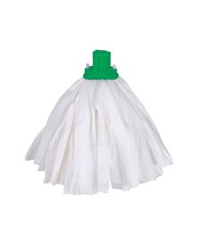 Big White Exel Mop – Lightweight, Absorbent, Colour-Coded Mops - Green Socket (Each)