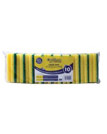Finger Grip Sponge Scourer Abrasive – Durable 10-Pack for Kitchen & Bathroom Cleaning