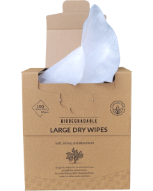 Biodegradable Soft Dry Wipe Patient Wipe 24x30cm with Plastic Free Packaging