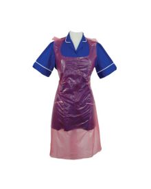 Red Polythene Apron Premium 16mu 69x107cm Rolls