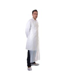 White Polythene Apron Medium Duty on Roll – 5 Packs of 200, Secure Fit, Hygiene Protection