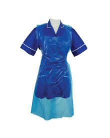Blue Polythene Apron Premium on a roll