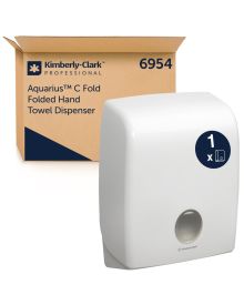 Aquarius Folded Hand Towel Dispenser for C-Fold Towels – Hygienic, Wall-Mounted | Kimberly-Clark 6954