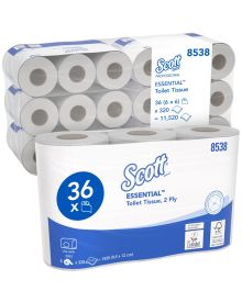 Scott Essential 320 Toilet Roll White 2 Ply 320 Sheet