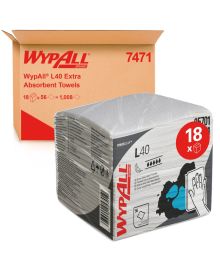 WypAll L40 Quarter Fold Disposable Cloths – 56 Pack | Extra Absorbent Industrial Wipers