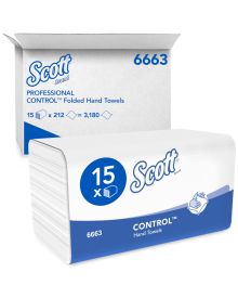 Scott® CONTROL™ Interfold White M Fold Hand Towels Wipers - 15 Clips