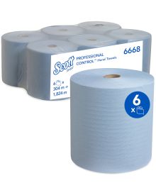Scott® Blue Rolled Hand Towel - 6 Rolls - 304m