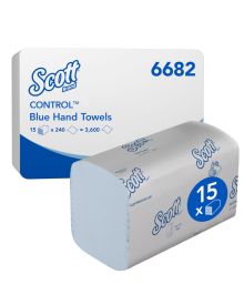 Scott® Control™  Blue Interfold Hand Towels - 15 Clips - 1 Ply