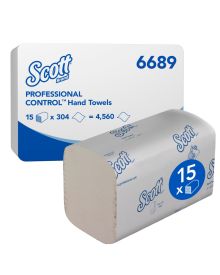 Scott® Control™ White Disposable Interfold Hand Towels - 15 Clips - 1ply