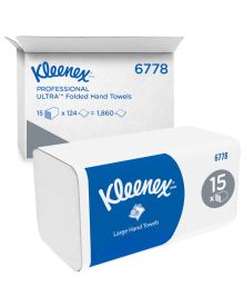 Kleenex® White Interfold Hand Towels - 15 Clips - 2Ply (6778)