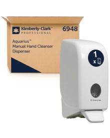 Aquarius™ White Wall Mounted Manual Hand Soap Dispenser (6948)
