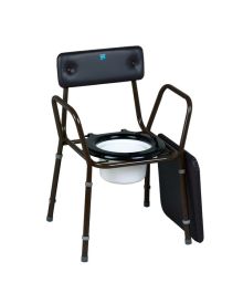 Stationary Commode Chair Stackable Height Adjustable for Care Facilities