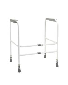 Toilet Frame Free Standing Adjustable Height and Width - White