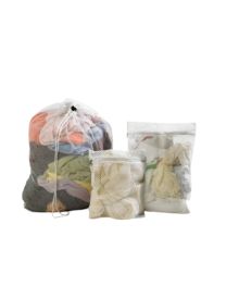 Mesh Laundry Bag with Drawstring & ID Tag – White 64x84cm for Commercial Use