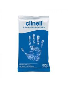 Clinell Antibacterial Hand Wipes Individually Wrapped 20x16cm