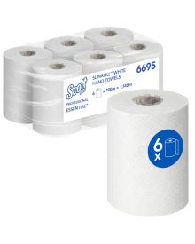 Scott® Essential™ Slimroll™ White Roll Hand Towels - 6 Rolls - 1 Ply (6695) 