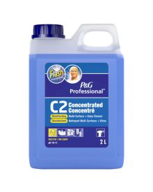 Flash C2 Disinfectant Multi Surface & Glass Cleaner – 2x2L | Streak-Free, EN1276 Compliant