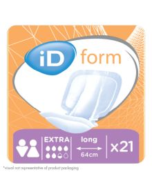iD Form Shaped Pad Extra 64x33cm Long - Absorbency 1900ml for Moderate Incontinence