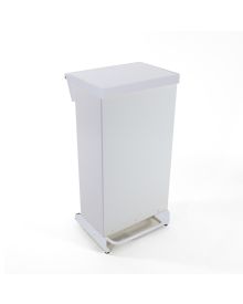 65L White Fire Retardant Pedal Bin – Antibacterial, Soft-Close, Hands-Free Waste Bin