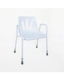 Adjustable Stationary Stackable Shower Chair with Fixed Arms – Non-Slip & Durable