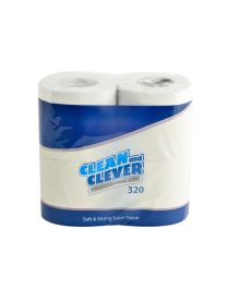 Clean and Clever Toilet Roll White 2 Ply 320 Sheet