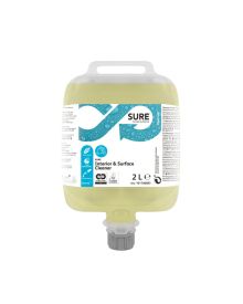 Diversey SURE Interior & Surface Cleaner Divermite 3x2LT Cartridge | Plant-Based, Fragrance-Free, Biodegradable