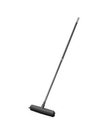 Multi-Surface Rubber Broom with Squeegee &ndash; Telescopic Handle for Indoor & Outdoor Cleaning