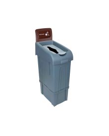 80L Food Waste Recycling Bin – Modular Bin with Brown Lid & Back Panel