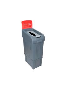 80L Plastic Packaging Recycling Bin – Modular Red Lid Waste Bin