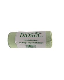 Biosac® 25L Compostable Waste Bags on a Roll – 60x60cm, Eco-Friendly, 100% Biodegradable (Pack of 20)