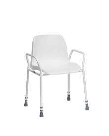 Foxton Stationary Stackable Shower Chair Height Adjustable with Fixed Arms