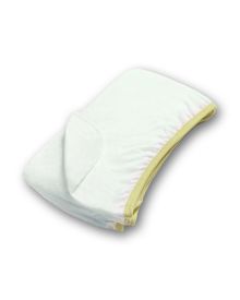 SleepKnit Polycotton Smart Fitted Bottom Sheet with Yellow Binding Double White