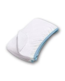 SleepKnit Polycotton Smart Fitted Bottom Sheet with Blue Binding Single White