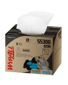 Wypall X70 Wiping Cloth Brag Box White 1 Ply 42.7x28.2cm
