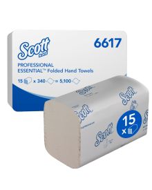 Scott Essential Hand Towel White 1 Ply Interfold 21x20cm