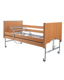 Casa Elite Electric Profiling Bed Standard in Beech with Wooden Side Rail Kit