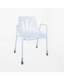 Stationary Stackable Shower Chair Height Adjustable with Fixed Arms