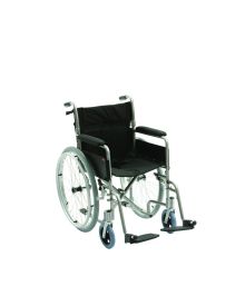 Attendant Propelled Transit Wheel Chair with Footrests 18" 46cm Width Lightweight Aluminium