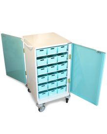 MDS Drug Trolley 36 Tray Original Packaging Medication Double Sided with Cam Lock