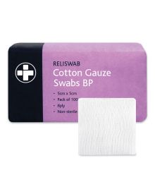 Cotton Gauze Swabs BP Non-Sterile 8 Ply 5x5cm