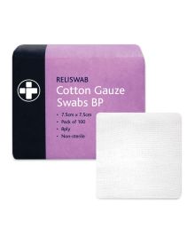 Cotton Gauze Swabs BP Non-Sterile 8 Ply 7.5x7.5cm